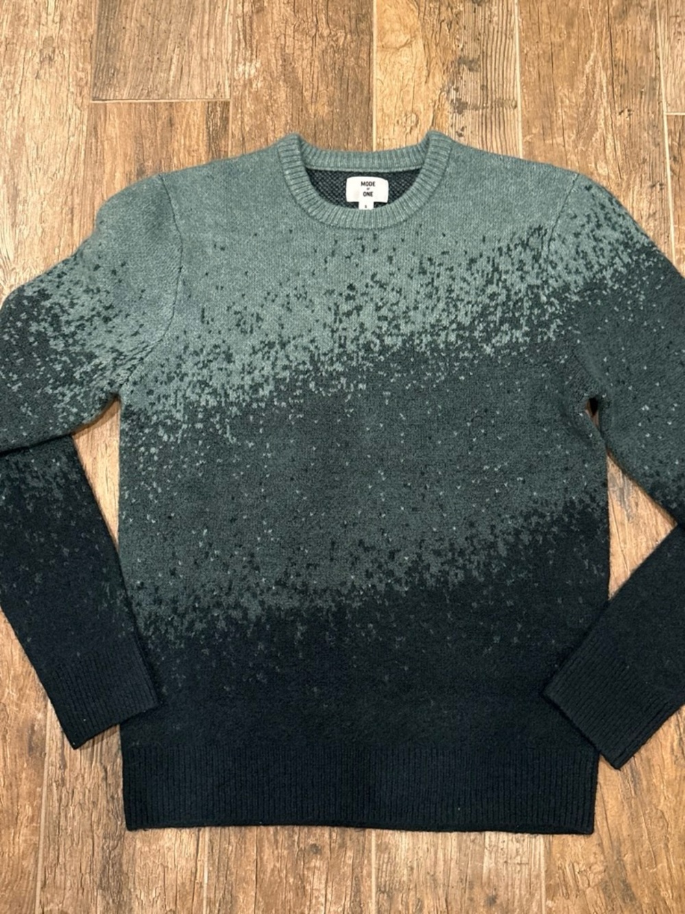 Unk Men's Ombre Crewneck Sweater - Teal to Black